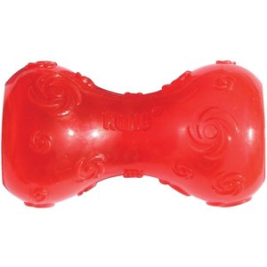KONG Squeezz Dumbbell Dog Toy, Color Varies, Small