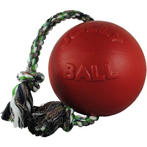 Jolly Pets Romp-n-Roll Dog Toy, Red, 6-in