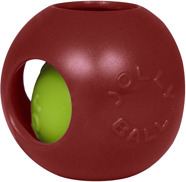 Jolly Pets Teaser Ball Dog Toy, Red, 8-in slide 1 of 6