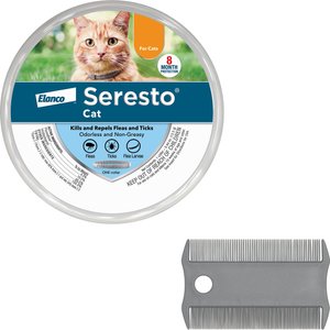 Seresto Flea & Tick Collar for Cats  + Frisco Flea Comb for Cats & Dogs