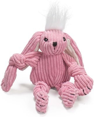HuggleHounds Barnyard Durable Plush Corduroy Knottie Bunny Squeaky Dog Toy, slide 1 of 1