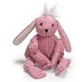 HuggleHounds Barnyard Durable Plush Corduroy Knottie Bunny Squeaky Dog Toy, Large