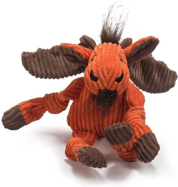 HuggleHounds Woodlands Durable Plush Corduroy Knottie Moose Squeaky Dog Toy, Small slide 1 of 10