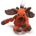 HuggleHounds Woodlands Durable Plush Corduroy Knottie Moose Squeaky Dog Toy, Small