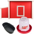 Habitat Starter Kit: New Age Pet ecoFLEX Fontana Chicken Barn, Red + 2 other items