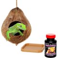 Reptile Starter Kit- SunGrow Crested & Leopard Gecko Coconut Hide, Humid Cave for Frog, Reptile & Amphibian + 2 other items