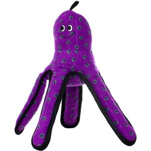 Tuffy's Ocean Creatures Purple Pete Squeaky Plush Dog Toy