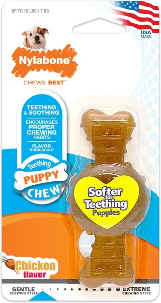 Nylabone Puppy Chew Ring Chicken Flavored Puppy Chew Toy, X-Small slide 1 of 10