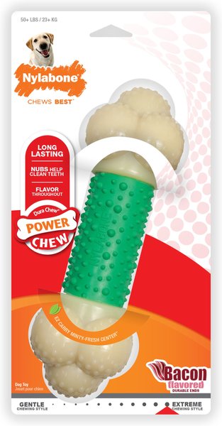 Nylabone Double Action Power Chew Bacon Flavored Durable Dog Chew Toy, X-Large  slide 1 of 11