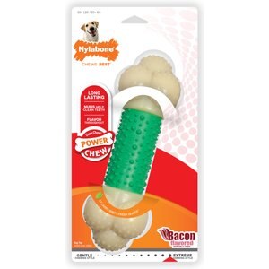 Nylabone Double Action Power Chew Bacon Flavored Durable Dog Chew Toy, X-Large 