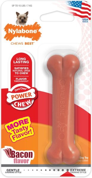 Nylabone Power Chew Bacon Flavored Durable Chew Dog Toy, X-Small  slide 1 of 10