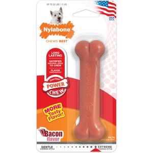 Nylabone Power Chew Bacon Flavored Durable Dog Chew Toy, Small 