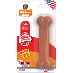 Nylabone Power Chew Bacon Flavored Durable Chew Dog Toy, Medium 