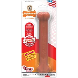 Nylabone Power Chew Bacon Flavored Durable Chew Dog Chew Toy, Large 