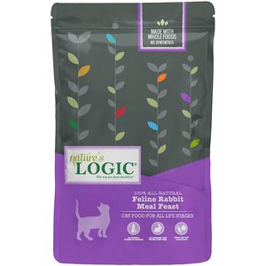 Nature's Logic Feline Rabbit Meal Feast All Life Stages Dry Cat Food, 3.3-lb bag