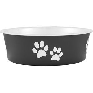 Loving Pets Bella Non-Skid Stainless Steel Dog & Cat Bowl, Expresso, 1.75-cup