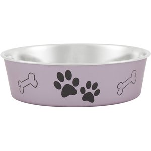 Loving Pets Bella Non-Skid Stainless Steel Dog & Cat Bowl, Metallic Grape, 7.75-cup
