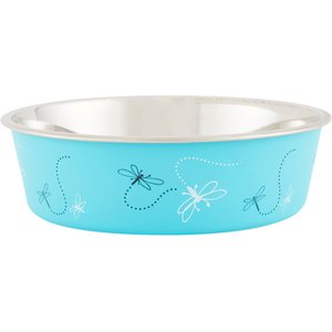 Loving Pets Bella Non-Skid Stainless Steel Dog & Cat Bowl, Turquoise, 3.25-cup