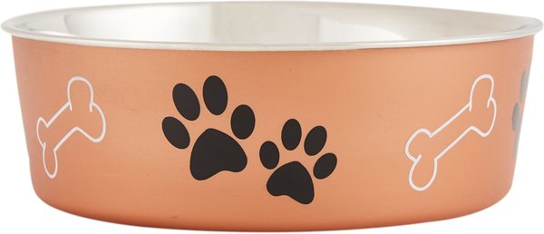 Loving Pets Bella Non-Skid Stainless Steel Dog & Cat Bowl, Metallic Copper, 8.45-cup slide 1 of 3