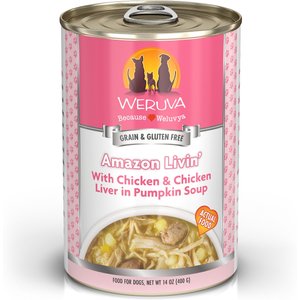 Weruva Amazon Liver with Chicken & Chicken Liver in Pumpkin Soup Grain-Free Canned Dog Food, 14-oz, case of 12