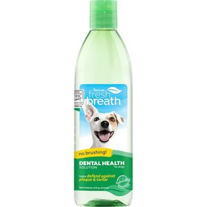 TropiClean Fresh Breath Dental Health Solution Dog Dental Water Additive, 16-oz bottle