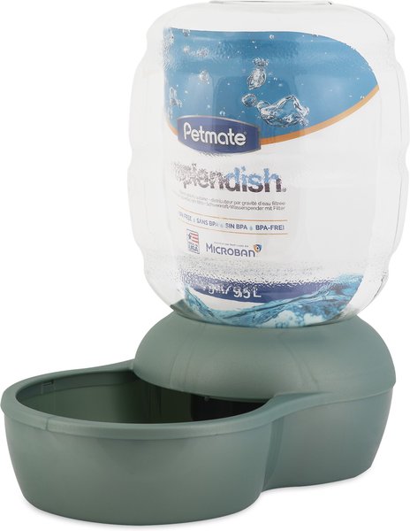 Petmate Pearl Replendish Waterer with Microban, Brushed Nickel, 2.5-gal slide 1 of 10