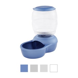 Petmate Pearl Replendish Gravity Refill Dog & Cat Feeder With Microban, Peacock Blue, 40-cup