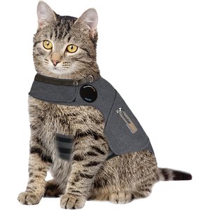 ThunderShirt Anxiety Vest for Cats, Heather Grey, Large