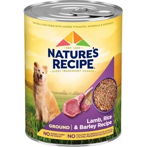 Nature's Recipe Easy-To-Digest Lamb, Rice & Barley Recipe Homestyle Ground Canned Dog Food, 13.2-oz, case of 12