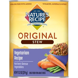 Nature's Recipe Healthy Skin Vegetarian Recipe Cuts in Gravy Stew Canned Dog Food, 13.2-oz, case of 12