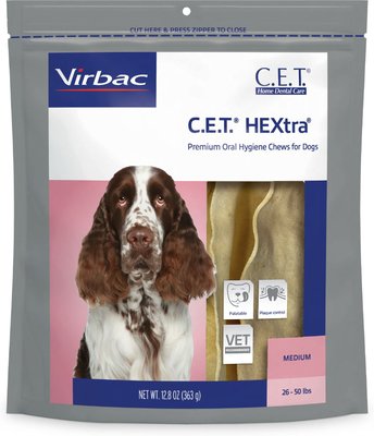Virbac C.E.T. HEXtra Premium Dental Dog Chews, Large, 12.8-oz bag, slide 1 of 1