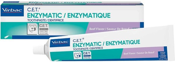 Virbac C.E.T. Enzymatic Beef Flavor Dog & Cat Toothpaste, 2.5-oz (70 g) tube slide 1 of 7