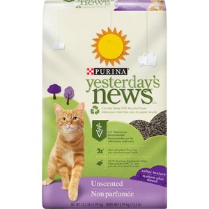 Yesterday's News Softer Texture Unscented Non-Clumping Paper Cat Litter, 13.2-lb bag