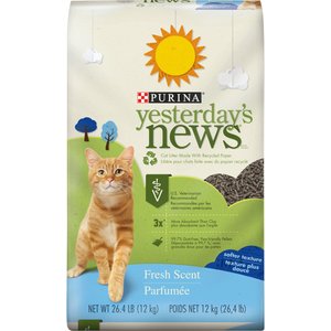 Yesterday's News Softer Texture Fresh Scented Non-Clumping Paper Cat Litter, 26.4-lb bag