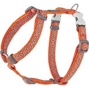 Red Dingo Designer Snake Eyes Nylon Back Clip Dog Harness, Orange, X-Small: 11.8 to 17.3-in chest