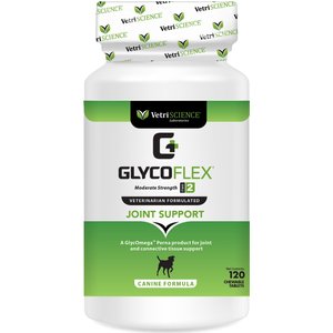 VetriScience GlycoFlex Stage 2 Chicken Flavored Chewable Tablets Joint Supplement for Dogs, 120 count