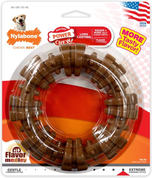 Nylabone Power Chew Textured Dog Chew Ring Toy Ring Flavor Medley, X-Large  slide 1 of 11