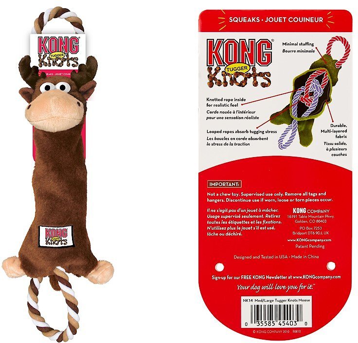 Kong Perro Tugger Knots Moose  Peluche Cafe Smallmedium 