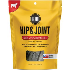 BIXBI Hip & Joint Beef Liver Jerky Recipe Dog Treats, 5-oz bag