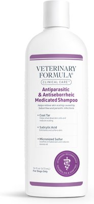 Veterinary Formula Clinical Care Antiparasitic & Antiseborrheic Medicated Dog Shampoo - Most Economical Antifungal Dog Shampoo