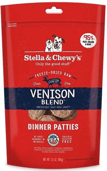 Stella & Chewy's Venison Blend Dinner Patties Freeze-Dried Raw Dog Food, 5.5-oz bag slide 1 of 5