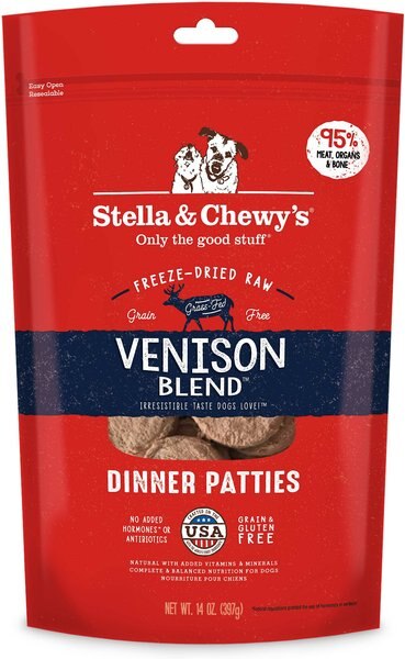 Stella & Chewy's Venison Blend Dinner Patties Freeze-Dried Raw Dog Food, 14-oz bag slide 1 of 6