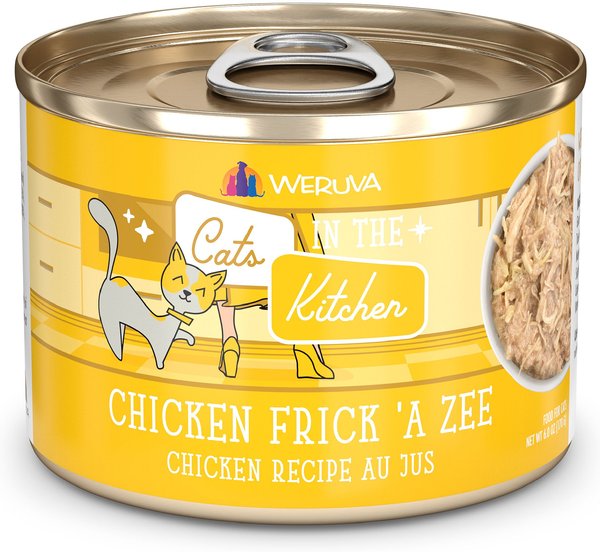 Weruva Cats in the Kitchen Chicken Frick 'A Zee Chicken Recipe Au Jus Grain-Free Canned Cat Food, 6-oz, case of 24 slide 1 of 6