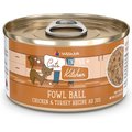 Weruva Cats in the Kitchen Fowl Ball Chicken & Turkey Au Jus Grain-Free Canned Cat Food, 6-oz, case of 24