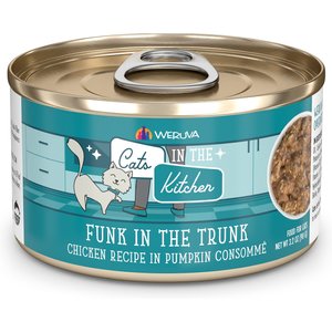 Weruva Cats in the Kitchen Funk In The Trunk Chicken in Pumpkin Consomme Grain-Free Canned Cat Food, 6-oz, case of 24