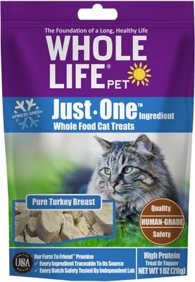 Whole Life Just One Ingredient Pure Turkey Breast Freeze-Dried Cat Treats, slide 1 of 1
