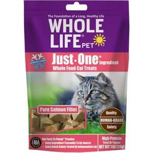 Whole Life Just One Ingredient Pure Salmon Fillet Grain-Free Freeze-Dried Cat Treats, 1-oz bag