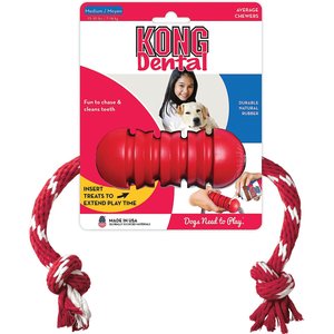 KONG Dental with Rope Dog Toy, Medium