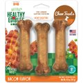 Nylabone Healthy Edibles Longer Lasting Bacon Flavor Small Dog Bone Treat, 3 count