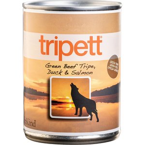 PetKind Tripett Green Beef Tripe, Duck & Salmon Grain-Free Canned Dog Food, 12.8-oz, case of 12